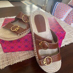 Tory Burch Espadrille Sandals, Size 8 with Box
